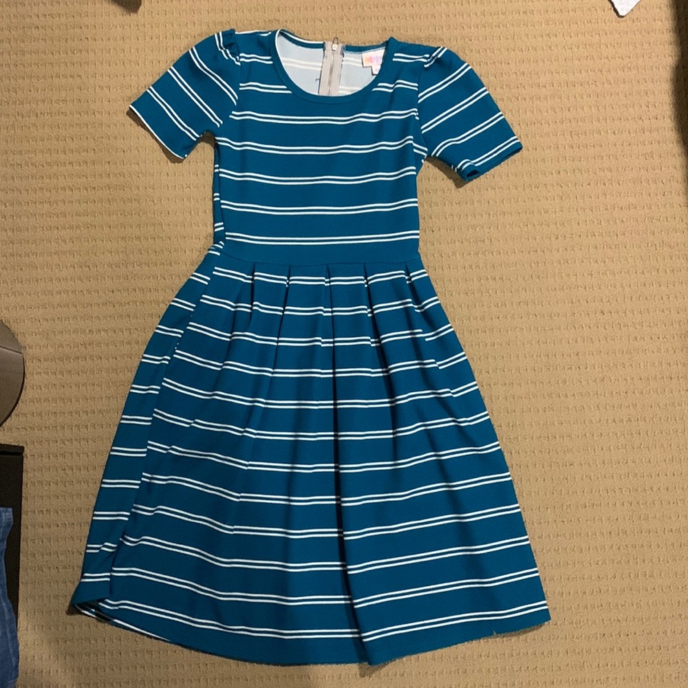 Lularoe striped dress with pockets, size xs